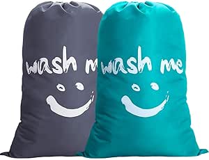 2-tlg. Wäschesack Set Wasserdicht - 60x45cm & 55x35cm - Reise Schmutzwäsche Beutel