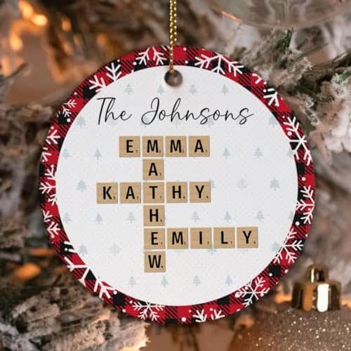 Family Christmas Decor Crossword Puzzle Art Personalized