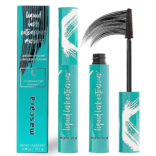 Thrive Mascara Liquid Lash Extensions Black Mascara For Natural Lengthening And Thickening Effect Waterproof Smudge-Proof Natural No Clumping Smudging Lasting All Day, 0.38 Ounce #TOP18