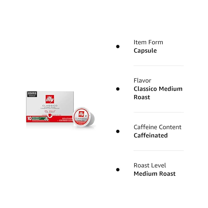 Introducing illy Coffee K Cups, the ultimate convenience for coffee aficionados. These single-serve pods contain perfectly roasted and air-cooled coffee from illy, renowned for its distinctive, smooth, and balanced flavor. Experience the richness and flavor by simply popping these K Cups into your Keurig machine and enjoying a delightful cup of coffee.