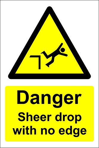 Danger Sheer Drop With No Edge Safety Sign - 1.2mm Rigid - View #9