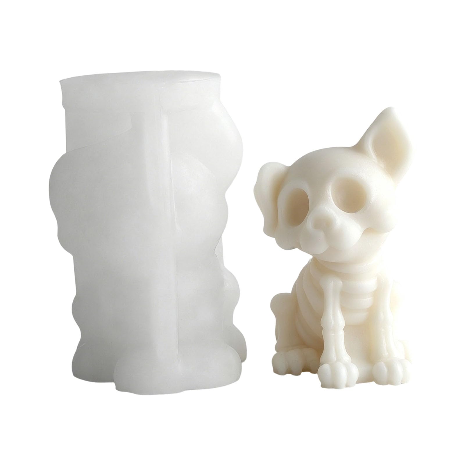 ADYJEE Skeleton Kitten Puppy Figure Silicone Molds Food Grade Silicone for Resin Casting Making Soap and Halloween Decoration Halloween Making Supplies