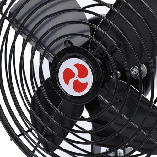 Ventilador de Refrigeración Silencioso para RV de 12V, Interruptor de 2 Velocidades, Ventilador de Coche de Metal Resistente para Camión, RV, Coche, Barco y Autobús (8 pulgadas)