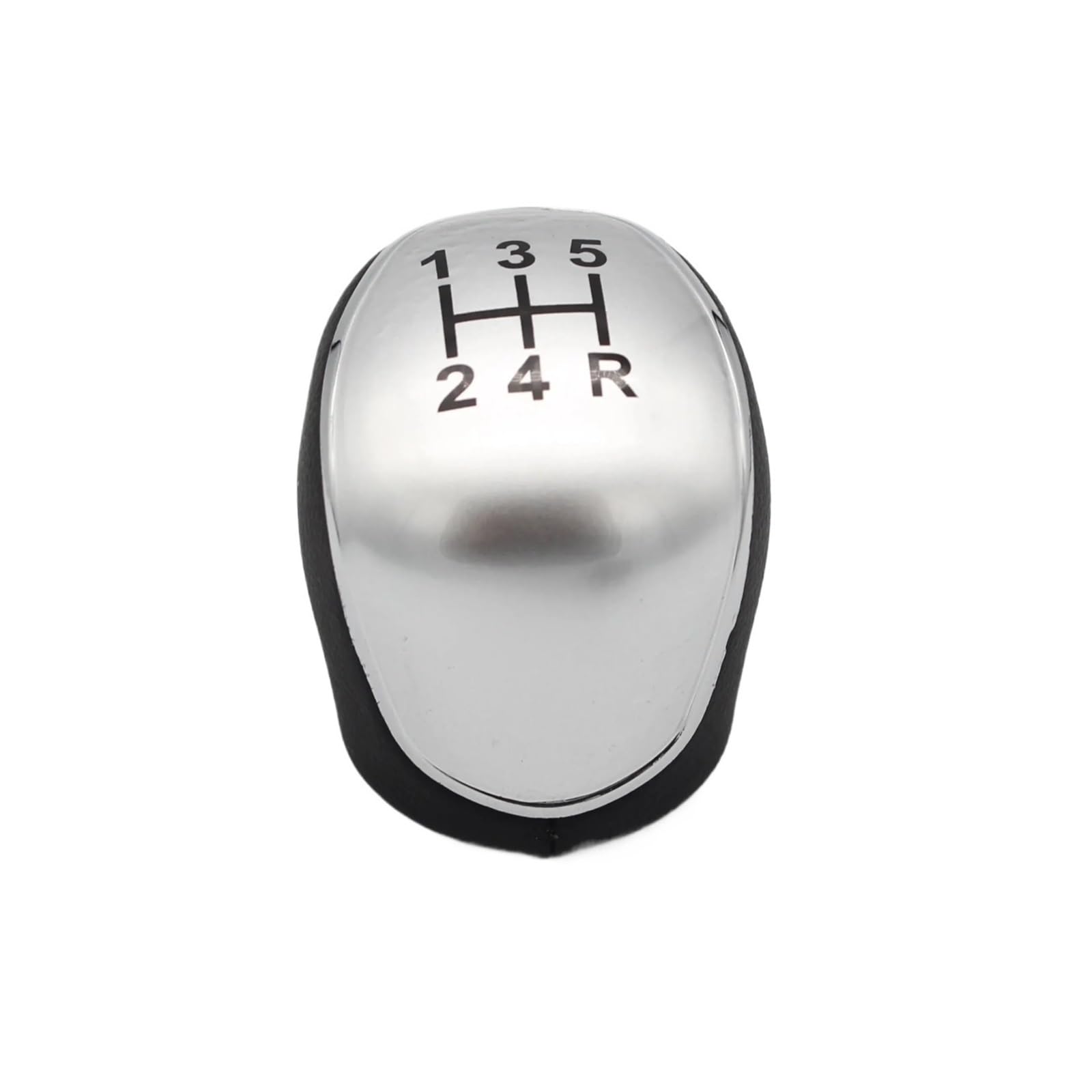 Grozzy Universal Shifter Handle 5/6Speed Gear Shift Knob for Ford for Mondeo 4 for Mk4 for Focus S-Max C- Max for Kuga for Galaxy Leather Shifter Lever(Silver,5Speed)