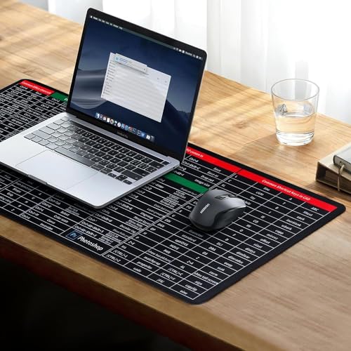 Image of Large 800x300mm Mouse Pad for PC with Excel Shortcut Keys | Desk Mat, Mouse Mat, Keyboard Mat, Laptop Mat for Desk,Desk Pad Large XXL,Big Mouse Pad for Computer Table & Office Desk