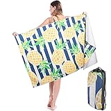 【Práctico y cómodo】 La toalla de playa es el complemento indispensable para el verano. La toalla de playa LOCN está hecha de microfibra, fina, suave, absorbente y no se arruga ni se desvanece con el tiempo. El tamaño de 160 * 80 cm lo prepara para ser su manta en cualquier momento, manténgalo alejado de la arena y el polvo.