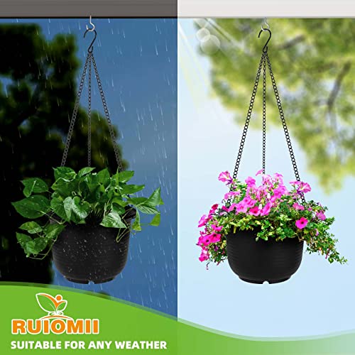 Ruiomii Self Watering Hanging Planters With Drainage Holes And Chains 4 Pack 8 Inch Hanging Flower Pots For All Plants Indoor And Outdoor Plants - Elevate Your Space #TOP6