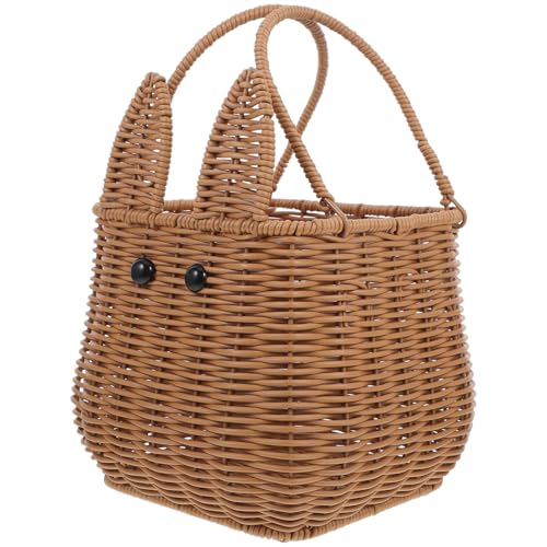 EXCEART 大容量イースターうさぎバスケット ?藤編み製 お菓子おもちゃ収納向け 結婚式撮影用小物 多用途フルーツかご