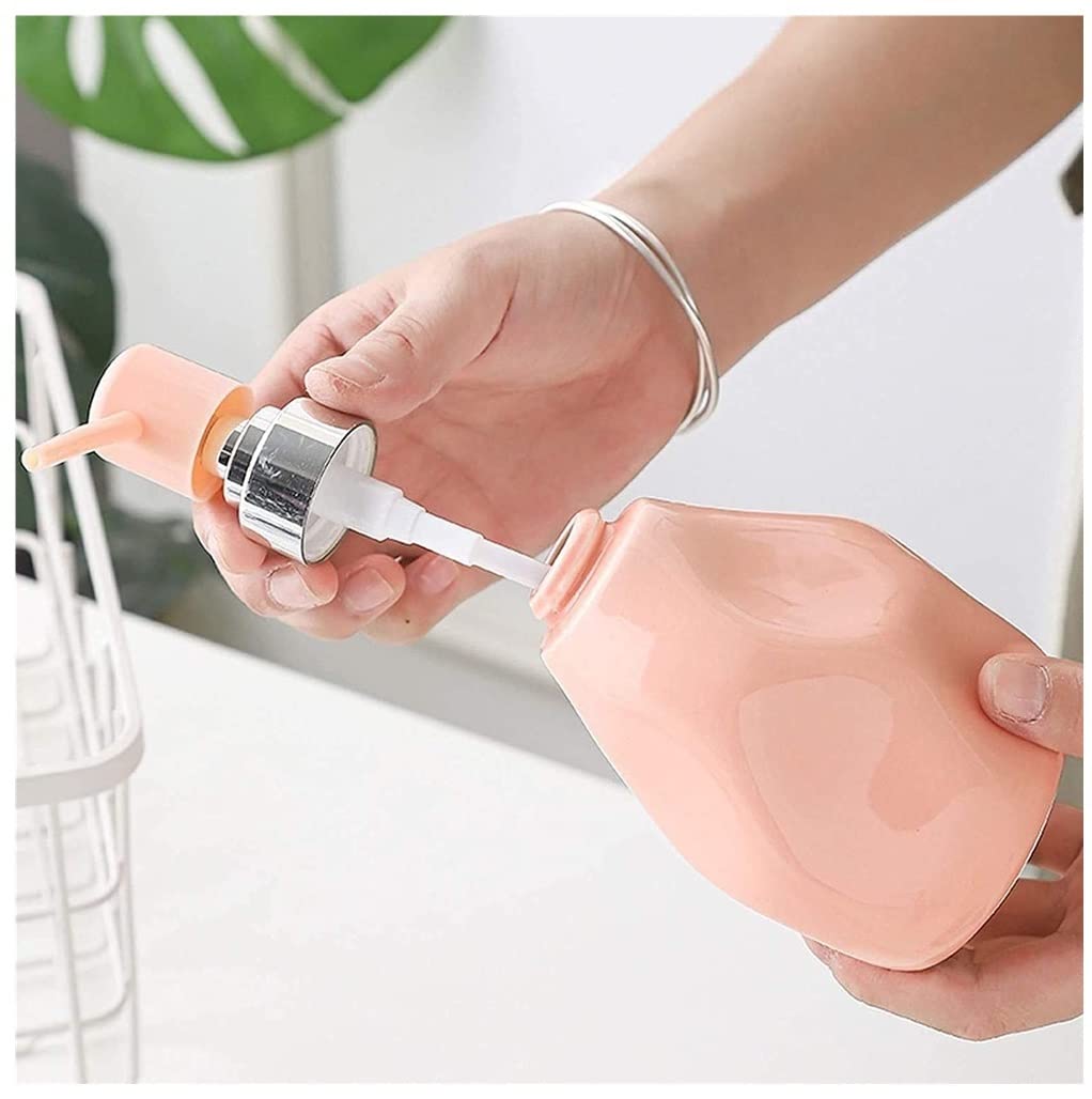 Accessori per Il Bagno Dispenser di Sapone in Ceramica, Dispenser di Sapone Liquido Ricaricabile, Bottiglia A Pompa per Cucina(Blue)