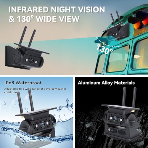 Image of Magnetic RV Backup Camera 1080p HD 7-inch Install-Free Trailer Hitch Solar Wireless Back up Camera 10000mah Battery,Night Vision Trucks,RVs, Trailers, Vans Tow (Magnetic Camera with7'' Monitor)