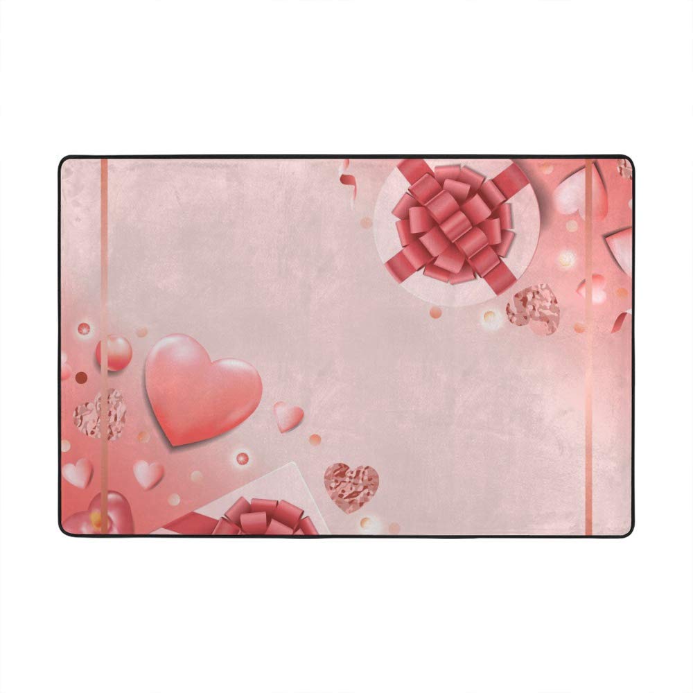 Tapis velours corail rose romantique 183x122cm doux et facile à laver