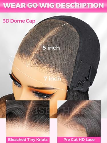Image of ISEE HAIR Straight Lace Front Wig Human Hair Wear Go Glueless Wig 18 Inch