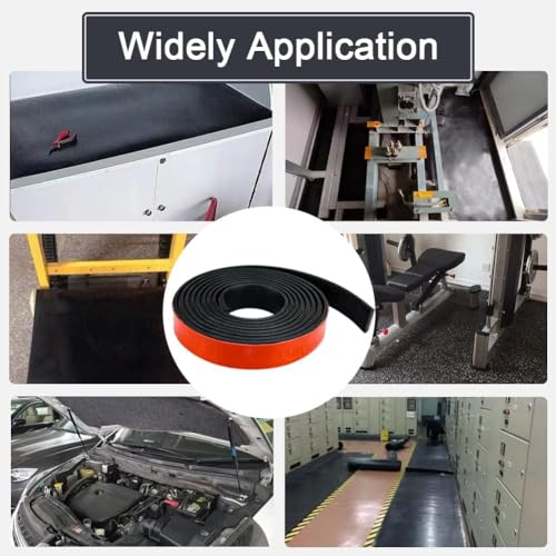 Image of Adhesive Rubber Strips with Adhesive Backing Self Stick Neoprene Solid Rubber Sheets Rolls Strips for Gaskets Pads Seals Crafts Protection (1 inch Wide x 1 /8 inch Thick x 10' Long)