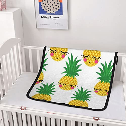 Plaid ananas doux et chaud en flanelle double face compacte
