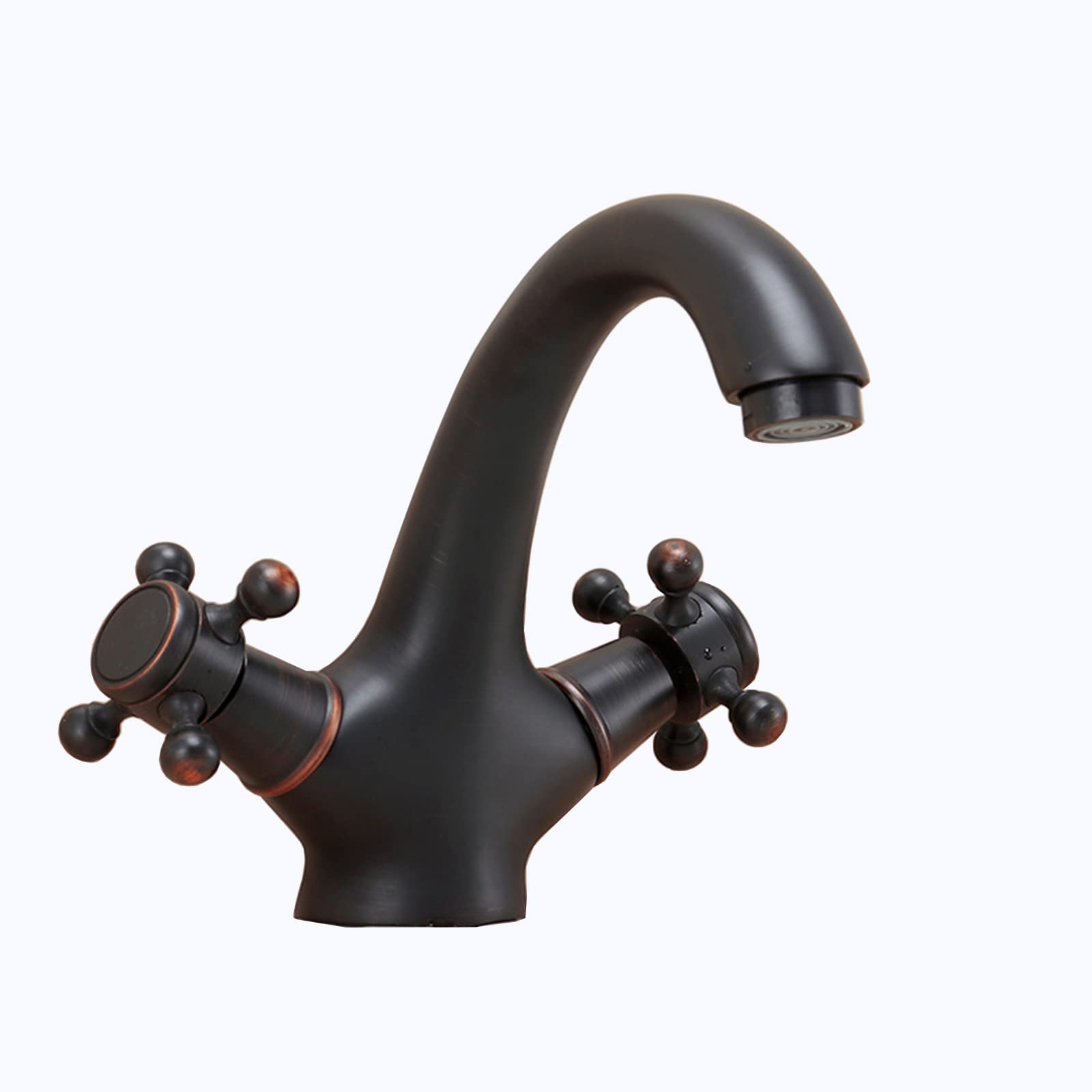 Robinet de salle de bain en laiton vintage noir avec finitions haut de gamme