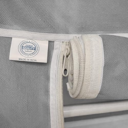 Image of Whitecloud Portable Collapsible Wardrobe, 12-Shelf Foldable Almirah with Fancy Layer Racks | Grey Cloth Storage Cupboard & Plastic Frame Organizer (88370)