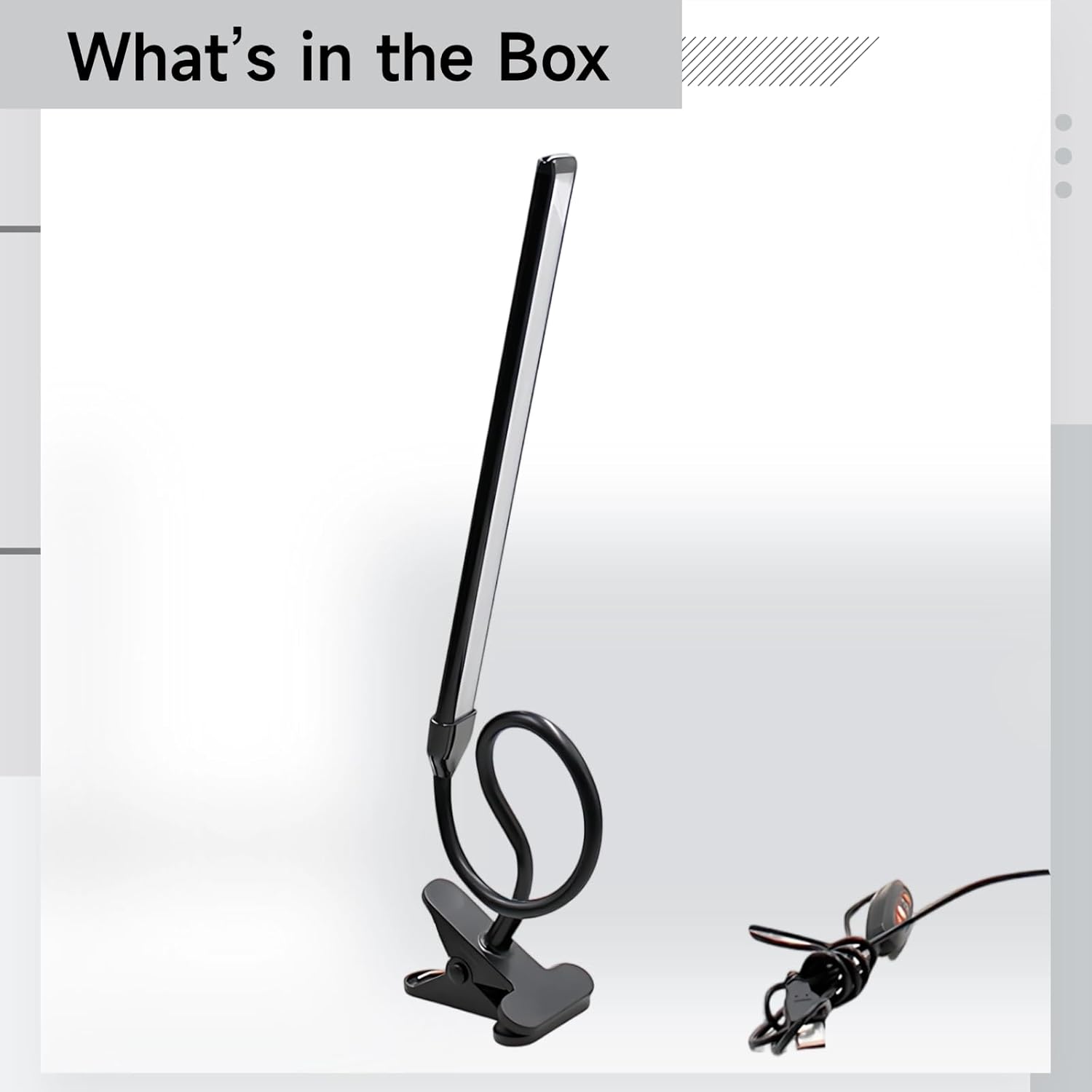 Black Desk Lamp With Clip, Dimmable Led Art Light, 3 Color Modes, 49 Cm Adjustable Gooseneck, Usb Powered, Eye-Caring For Tattoo, Nail Art, Reading