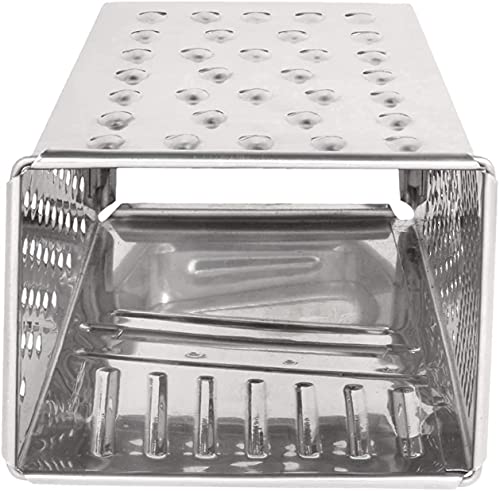 Image of SHOPEE Branded Steel 5 in 1 Grater and Slicer with 4 Sides for Cheese, Vegetables, Ginger, Garlic (Silver)