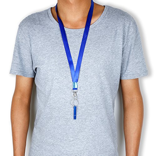 SUBANG 12 Pcs Hiking Camping Aluminum Emergency Whistles Survival Whistle with Lanyards, 6 Colors - Thumbnail 7