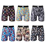 Warriors & Scholars Chafe Safe Pouch Boxer Briefs For Men Pack Of 6, Ultra Soft, Breathable Quick Dry, Moisture-Wicking, Buldge Enhancing Mens Underwear, AM220 M