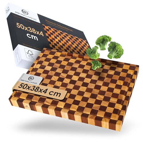 BEWALIVING Tagliere in legno di acacia e Hevea, 50 x