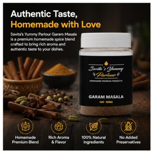 Image of Savita's Yummy Parlour Garam Masala - 70g | Homemade Premium Spice Blend | Authentic Indian Flavor Enhancer for Curries & Dishes