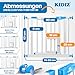 KIDIZ Absperrgitter zum Klemmen mit Katzenklappe, Türschutzgitter, Autoclose Kinder Treppengitter ohne Bohren | 90° Stopp Schutz, schwenkbar, Treppenschutzgitter, Weiß/Blau, Breite: 74-80 cm