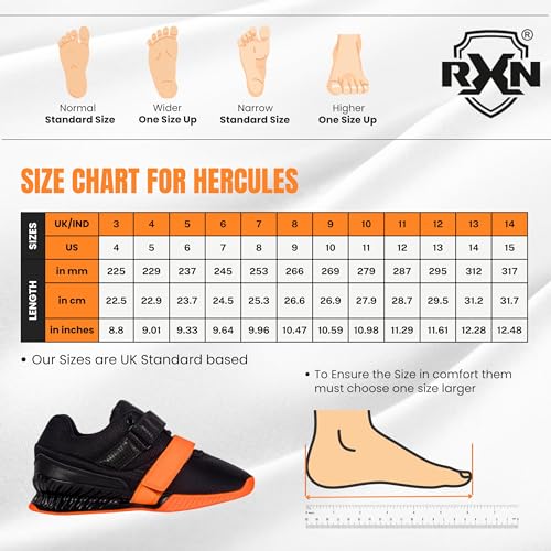 Image of RXN Hercules Weightlifting Shoes for Men and Women - Weight Lifting Shoes for Powerlifting, Deadlifting & Crossfit - Strap and Lace-Up Gym Shoes - Non-Slip Olympic Lifting Shoes