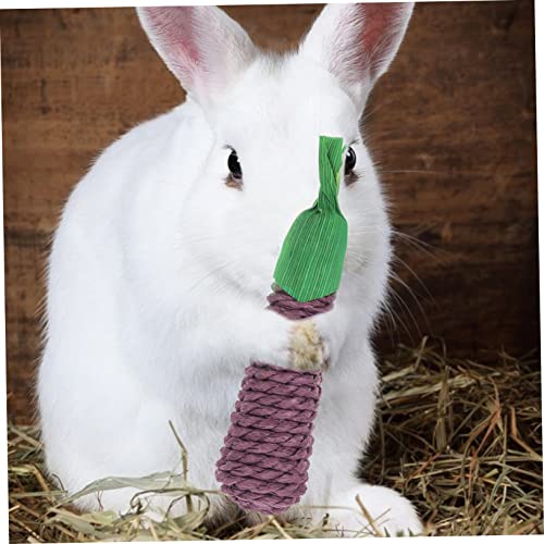 Popetpop Rabbit Toys 6Pcs Chewy Straw Eggplant Teething Toy Cat Toys Bunny Toys For Rabbits Hamster Molar Toy Chinchilla Chewing Toy Chinchilla Nibbling Plaything Accessories Guinea Pig Teething Toys #TOP7