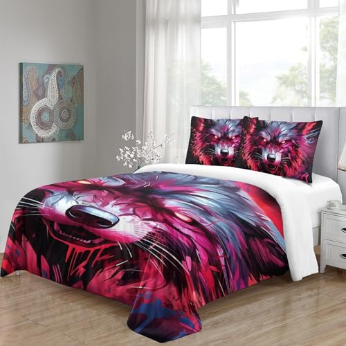 Housse de couette loup en microfibre douce et facile d'entretien