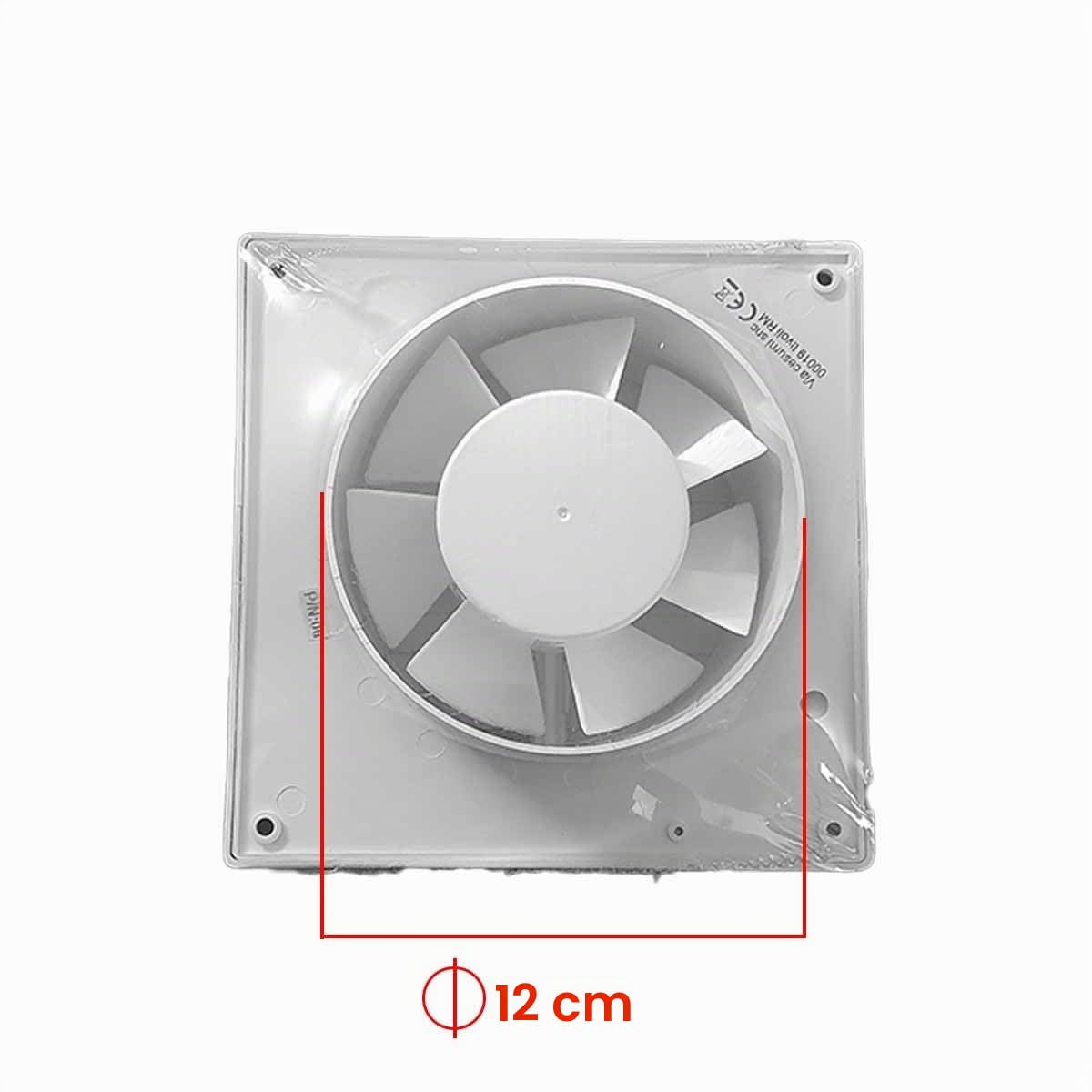 A2ZWORLD Ventilador de aspiración eficiente 19 W 240 m3/h 34 dB, 180 x 180 mm, orificio 120 mm, profundidad 100 mm, aspirador de pared para baño, cocina, 230 V, 50 Hz