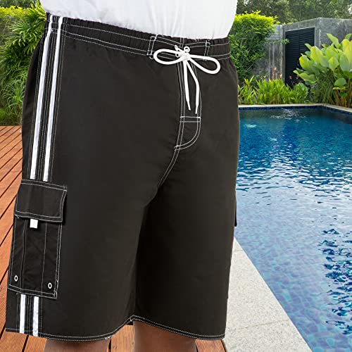 North 15 Men's Microfiber Beach Swim Trunks with Cargo Pockets (M - 5XL)4