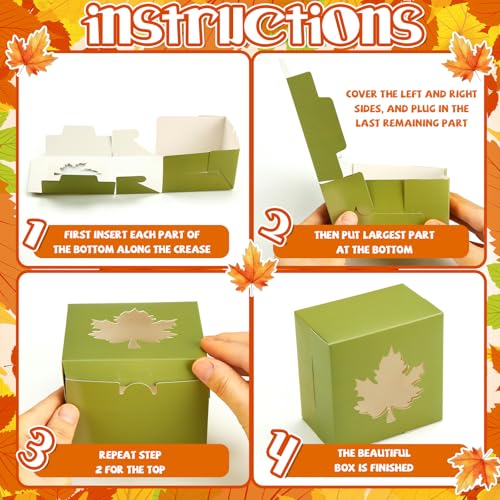Dispowreath-24-Pcs-Thanksgiving-Treat-Boxes-Fall-Cardboard-Box-with-Maple-Leaf-Shape-Window-Autumn-Bakery-Box-Thanksgiving-Paper-Gift-Container-for-Cookie-Goodie-Candy-Party-Favors Dispowreath 24 Pcs Thanksgiving Treat Boxes Fall Cardboard Box with Maple Leaf Shape Window Autumn Bakery Box Thanksgiving Paper Gift Container for Cookie Goodie Candy Party Favors