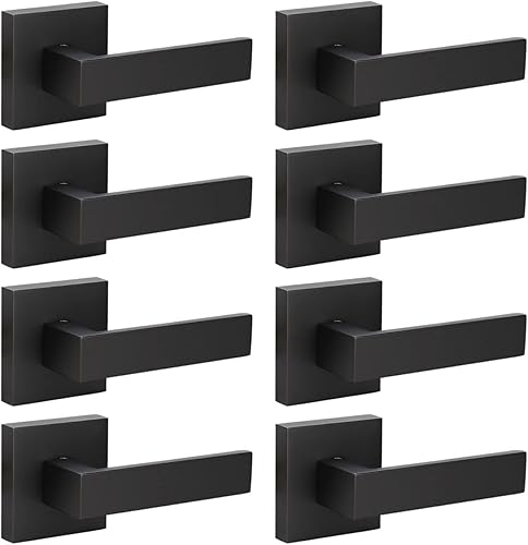 Miniatura 8 de KNOBWELL Paquete de 6 manijas de puerta falsas de color negro mate para puerta interior de armario, pasillo interior, manijas de puerta cuadradas