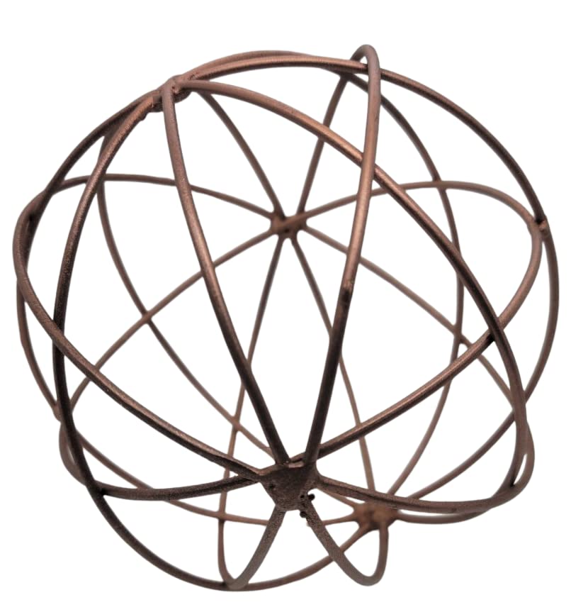 Audrey's Woven 5 inch Copper Color Metal Decorative Orb Decor Balls Accent Bowl Spheres Art