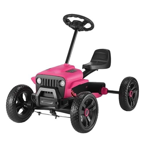 ゴーカート ドリフト乗用玩具 足こぎ ペダル式カー ダートバイク 四輪バギー スクーター 乗り物 子供用 男の子 女の子 幼児 キッズ 遊具 おもちゃ 2-8歳室内や屋外の遊具に適し ています 誕生日 クリスマスプレゼント (ピンク車の前部付き) [並行輸