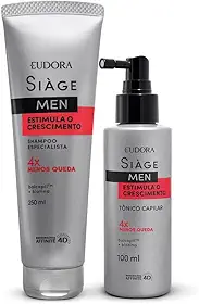 Combo Siàge Men Estimula o Crescimento: Tônico 100ml + Shampoo 250ml