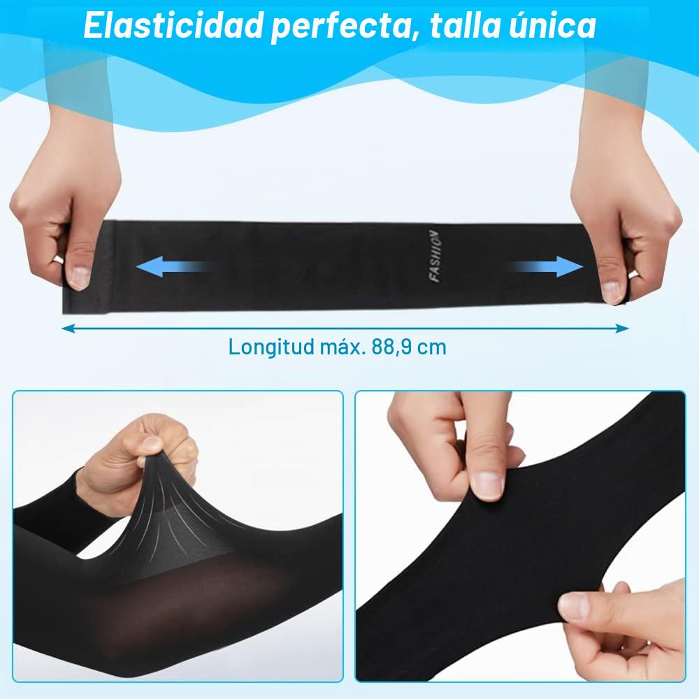 Mangas para Brazo Elásticas de Protección UV Enfriamiento Transpirables para Ciclismo Deportes
