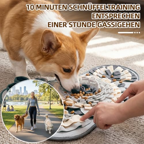 Schnüffelteppich Hund, Interaktive Suchspiel Futtermatte, Langsamfü, Hundes bereichern, Anti Rutsch Waschbare Schnüffelmatte – Für Welpen und Mittelgroße Hunde(64 x 40cm)