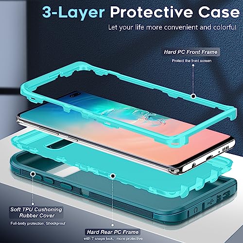 Leyi GSD SSJQ NM SAM S10 PLUS TEAL For Samsung Galaxy S10+/ Plus Case: Heavy Duty 3 In 1 Galaxy S10 Plus Case thumb #2