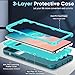 LeYi Compatible for Samsung Galaxy S10+/ Plus Case: Heavy Duty 3 in 1 Galaxy S10 Plus Cover, Military Grade Samsung S10 Plus funda, Shockproof Phone Cover for Samsung Galaxy S 10 Plus (Teal Blue)