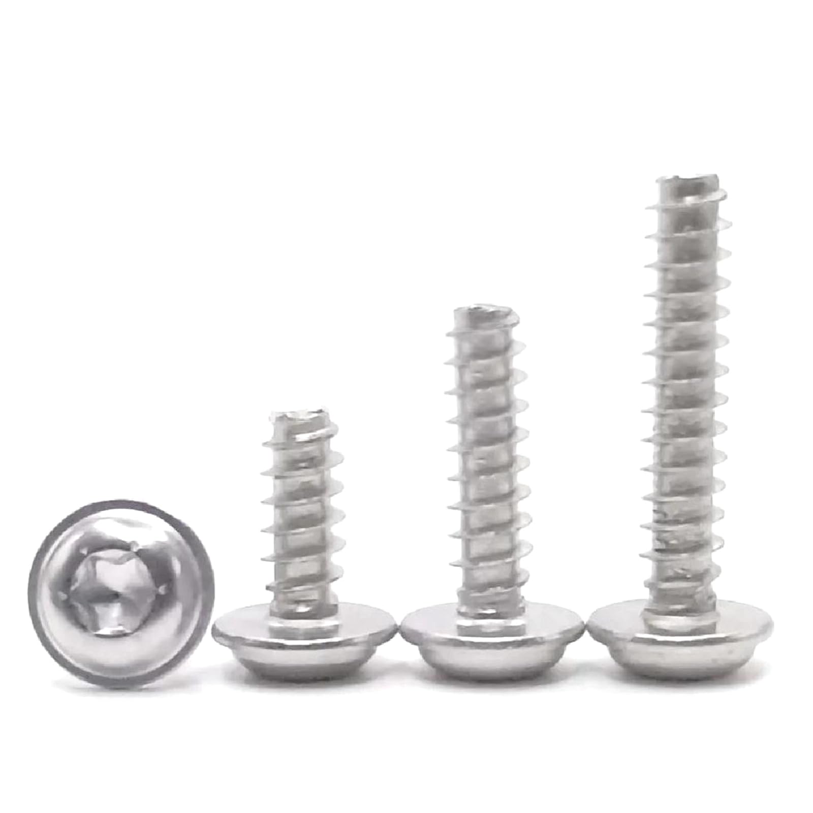 Viti Autofilettanti a Testa Tonda con Rondella in Acciaio Inox M2-M5, 20 Pezzi/20Pcs/M2.6 * 5Mm