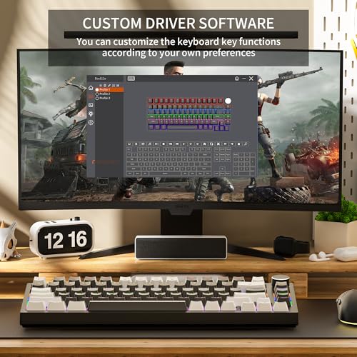 Image of Newmen GM326 Mechanical Keyboard,75% Percent Gaming Keyboard,Wired Keyboard
