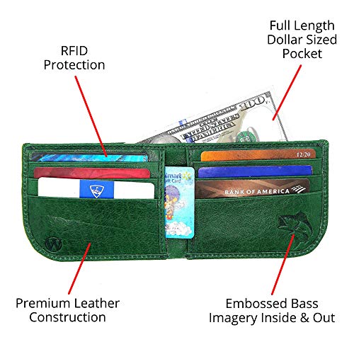 Weber's Premier Leather – Pursuit Series – Radius Bass Fishing Wallet For Men - Full Grain Leather & Rfid Blocking #TOP1