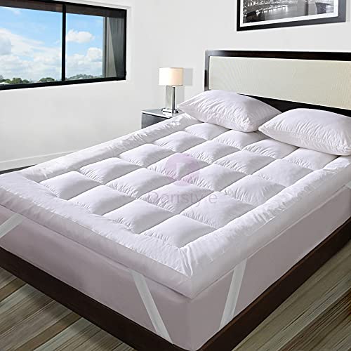 Dori Style 600 GSM Ultra - Soft Light Weight Hypoallergenic Cotton Microfibre Mattress Padding/Topper for Comfortable Sleep -White Colour of Single Size 48x75 Inch-image-17