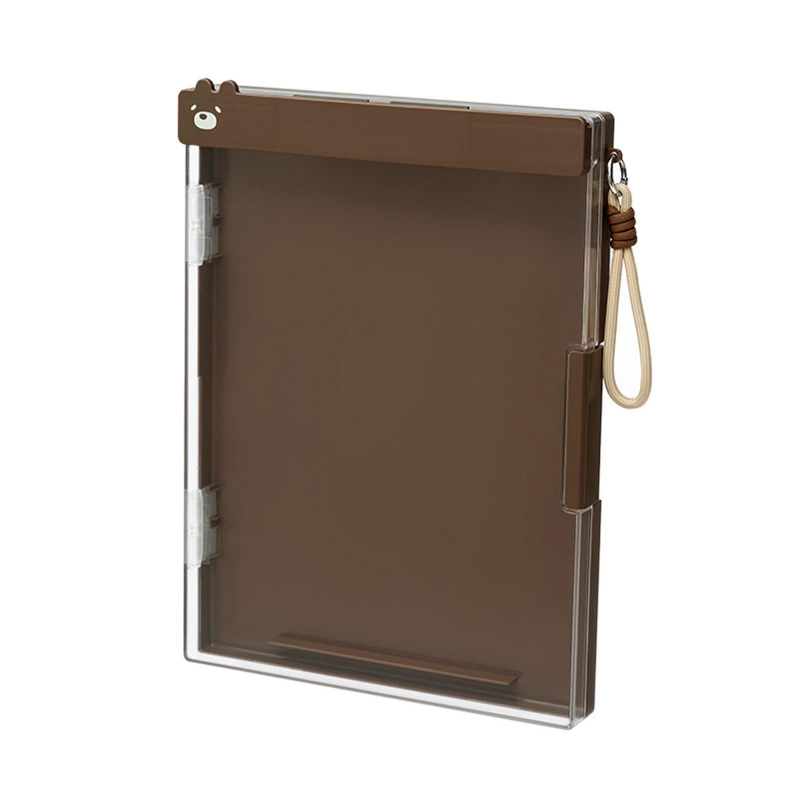 Piceioep Professional Document Organiser Case with Clipboard and Lanyard Double Layer ABS File Storage Box for School Multipurpose ABS Organiser