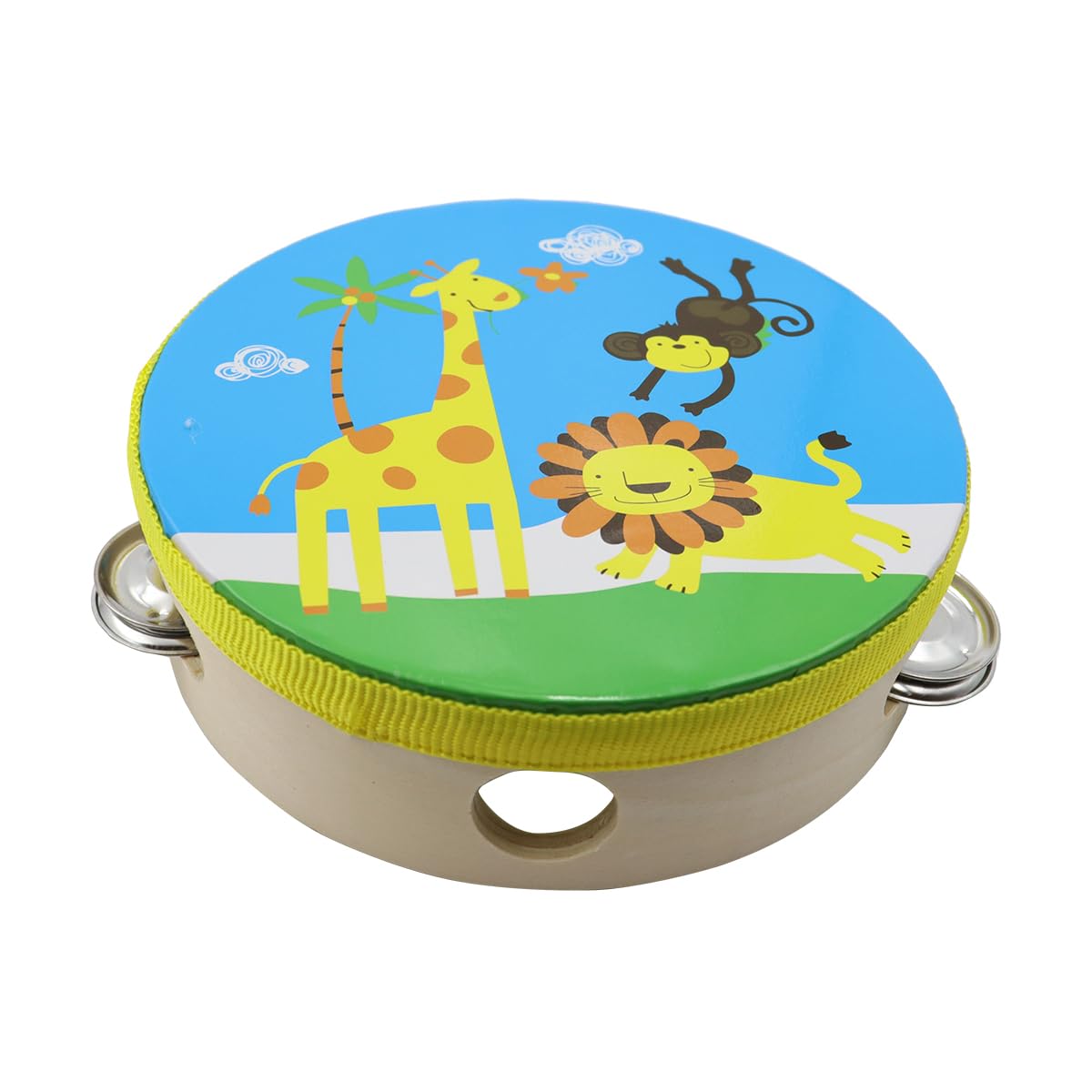 Nicear Tambourine Cartoon Hand Held Drum Portable Tambourine Bell for Party Dance - Image 2
