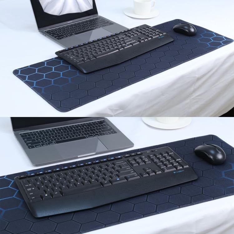 Image of Anti-Slip Extended Hexagons Pattern Desk Mat Gaming Rubber Mouse Pad /Desk Mat for Laptop and Computer (30cm X 80cm)