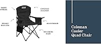 Vista 9 de Coleman Portable Camping Chair with 4-Can Cooler, Cushioned Seat & Back with Side Pockets & Cup Holder, Carry Bag Included, Great for Camping