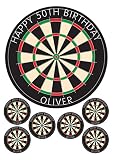 personalisierbar Darts Dartscheibe 19,1 cm & 15,2 x 5,1 cm rund Essbar Topper Kuchen Cupcake Zuckerguss Tabelle